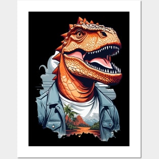 Dinosaur Roar Tropical Adventure AI Art Posters and Art